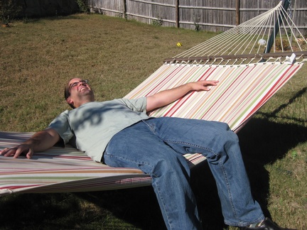 Doug Ejoying the hammock